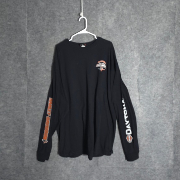 Harley Davidson Shirt Mens 4X Black Long Sleeve Daytona Beach FL 2005 Biker Tee